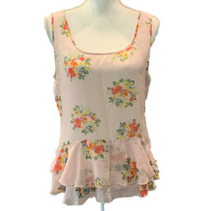 🔥🔥SALE🔥🔥Jenny Han Floral Ruffle Tank Top Blouse